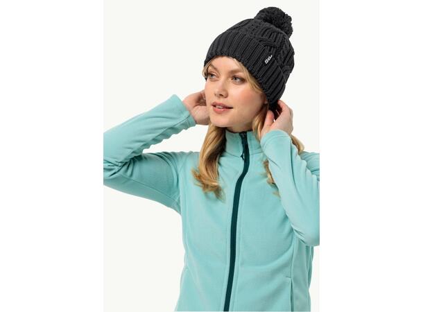 JW Pompom Beanie Svart Onesize Jack Wolfskin mössa med fleecefoder 