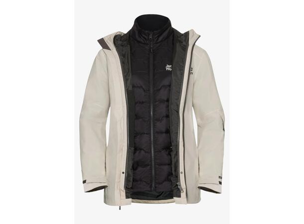 JW Flowline 3in1 Jkt W Beige M Jack Wolfskin skidjacka dam 