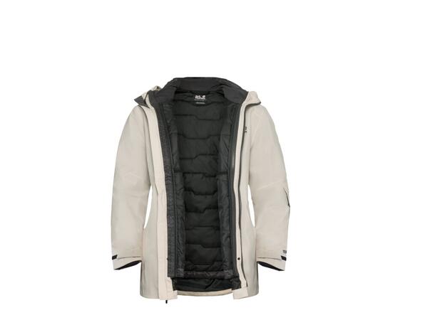 JW Flowline 3in1 Jkt W Beige M Jack Wolfskin skidjacka dam 
