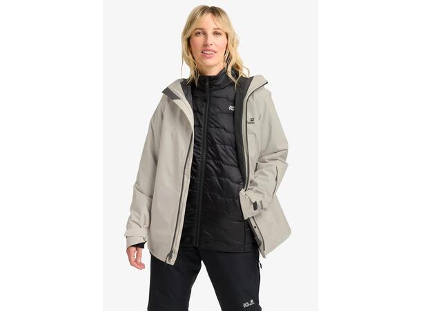 JW Flowline 3in1 Jkt W Beige M Jack Wolfskin skidjacka dam 
