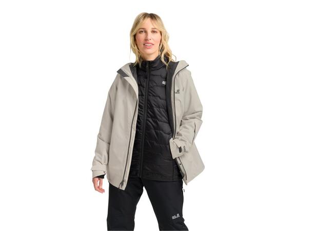 JW Flowline 3in1 Jkt W Beige M Jack Wolfskin skidjacka dam 