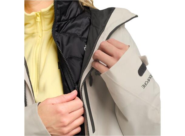 JW Flowline 3in1 Jkt W Beige M Jack Wolfskin skidjacka dam 