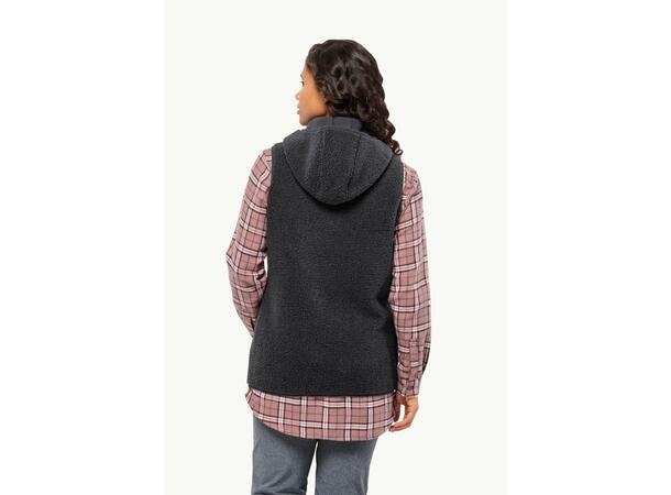 JW High Curl Long Vest W Beige M Jack Wolfskin fleeceväst dam 