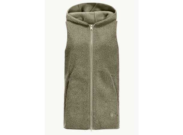 JW High Curl Long Vest W Beige M Jack Wolfskin fleeceväst dam 