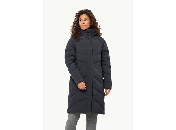 JW Marienplatz Coat W Mörkgrå M Jack Wolfskin fodrad kappa dam 