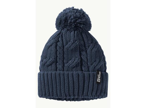JW Pompom Beanie Mörkblå Onesize Jack Wolfskin mössa med fleecefoder 