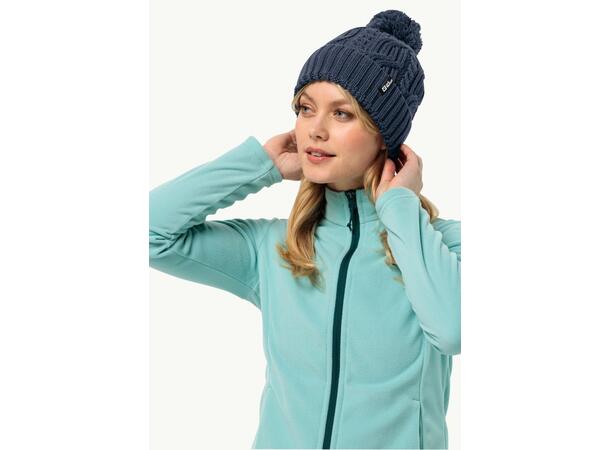JW Pompom Beanie Mörkblå Onesize Jack Wolfskin mössa med fleecefoder 