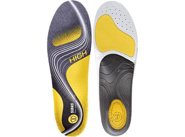 SIDAS 3FEET ACTIV HIGH Gul XL Formade iläggssulor högt fotvalv 