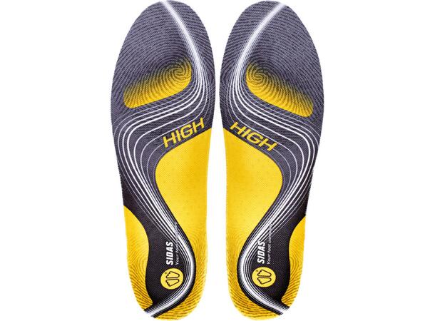 SIDAS 3FEET ACTIV HIGH Gul XL Formade iläggssulor högt fotvalv 