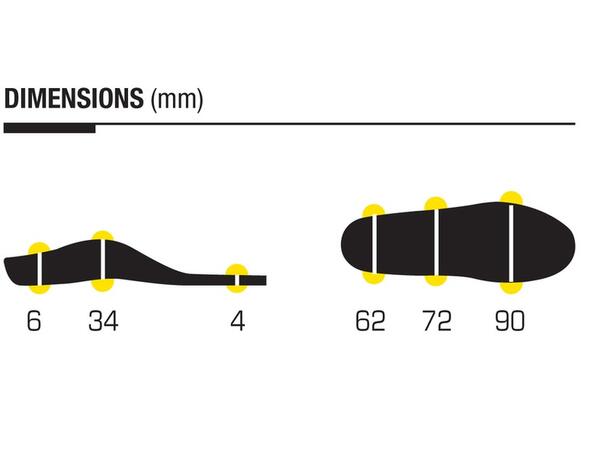 SIDAS 3FEET ACTIV HIGH Gul XL Formade iläggssulor högt fotvalv 
