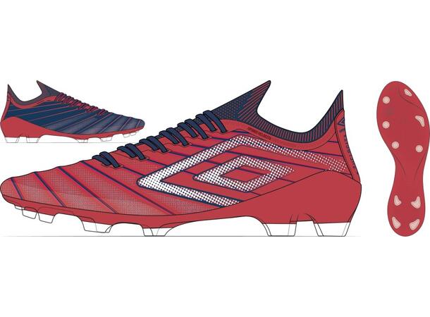 UMBRO Velocita Elixir Pro FG Röd 42,5 Fotbollsko fasta dobbar 
