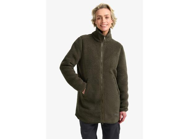 JW High Curl Coat W Grön M Jack Wolfskin fleecejacka dam 