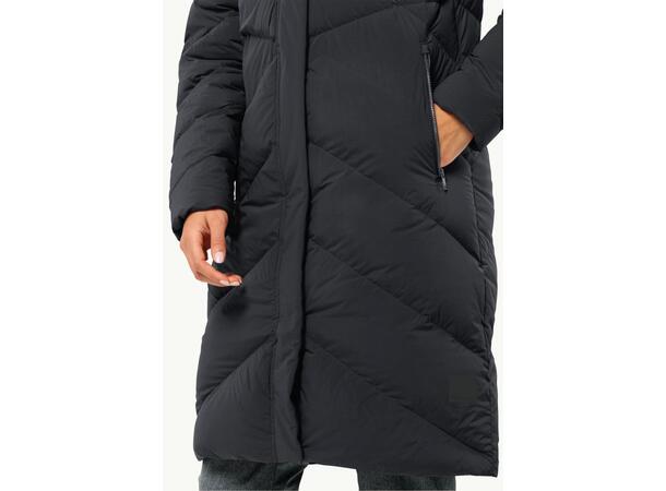 JW Marienplatz Coat W Mörkgrå L Jack Wolfskin fodrad kappa dam 