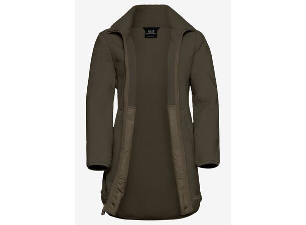 JW High Curl Coat W Grön L Jack Wolfskin fleecejacka dam 