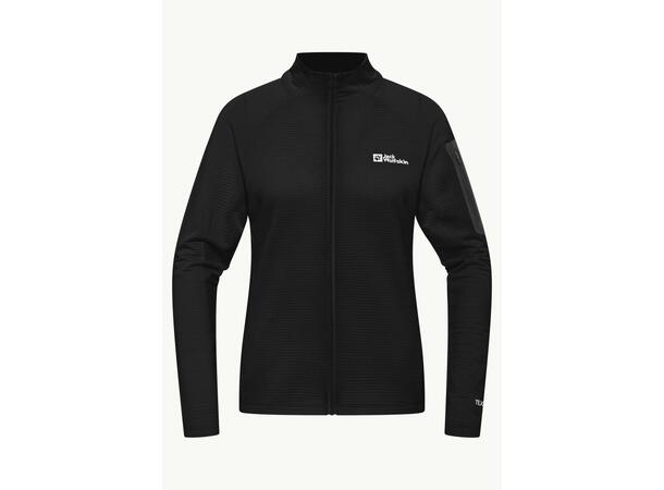 JW Prelight FZ W Svart M Jack Wolfskin fleecejacka dam 