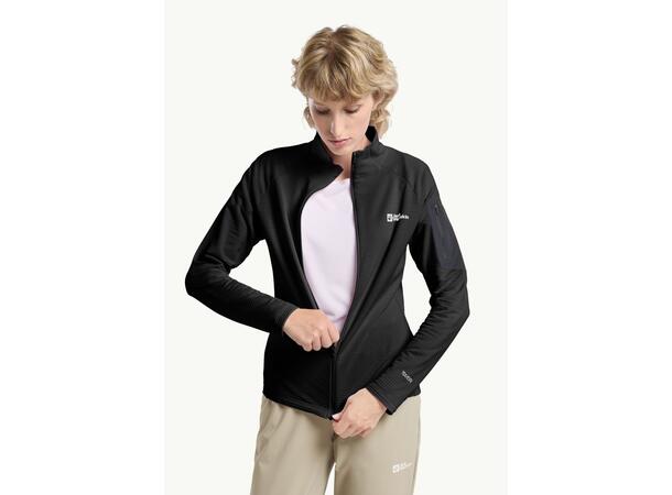 JW Prelight FZ W Svart L Jack Wolfskin fleecejacka dam 