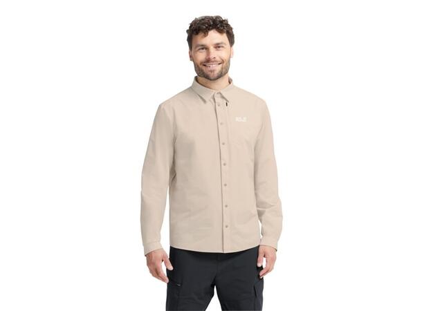 JW Prelight Suncool LS Shirt M Beige M Jack Wolfskin skjorta herr 