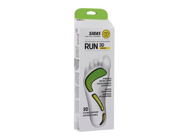 SIDAS 3D RUN SENSE Grön/Gul XS Formade iläggssulor löpning 