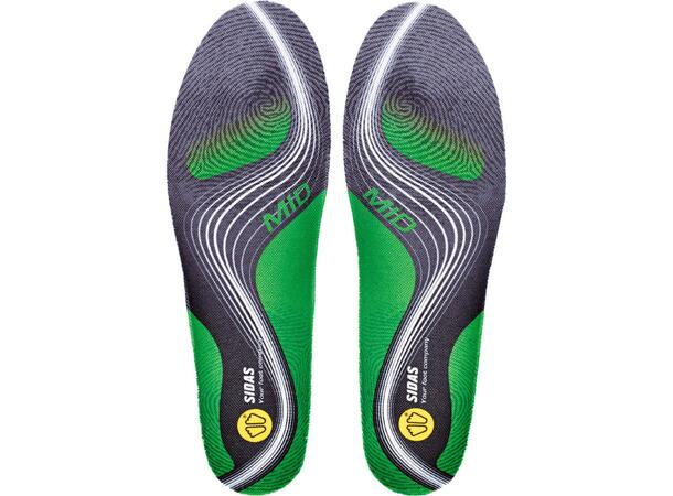 SIDAS 3FEET ACTIV MID Grön M Formade iläggssulor medelhögt fotvalv 