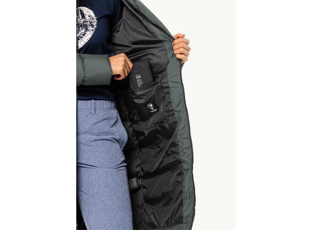 JW Frozen Palace Coat W Grön L Jack Wolfskin fodrad kappa dam 