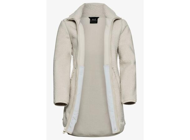 JW High Curl Coat W Beige M Jack Wolfskin fleecejacka dam 