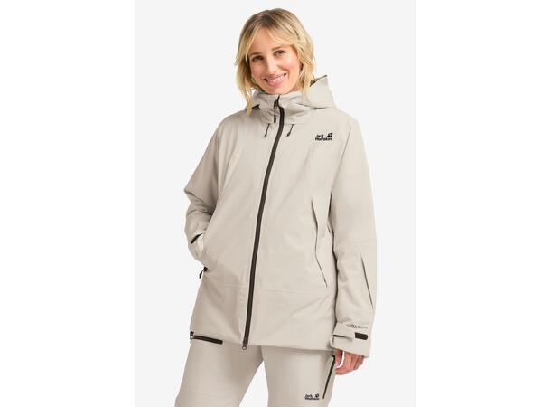 JW Flowline Pro 2L Ins Jkt W Beige L Jack Wolfskin skidjacka dam 