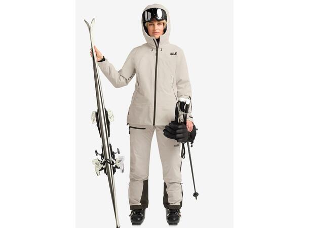 JW Flowline Pro 2L Ins Jkt W Beige L Jack Wolfskin skidjacka dam 