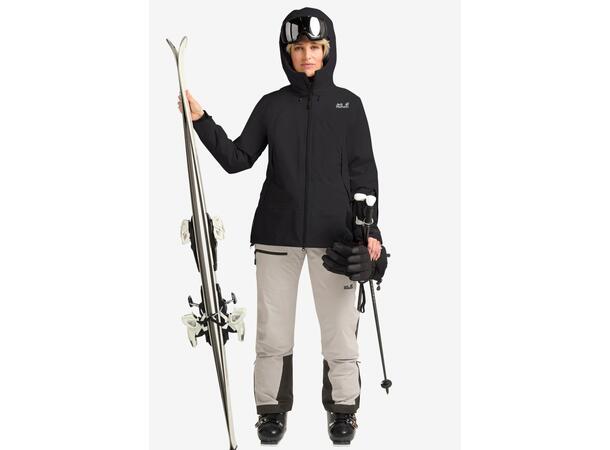 JW Flowline Pro 2L Ins Jkt W Svart L Jack Wolfskin skidjacka dam 