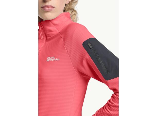 JW Prelight FZ W Rosa M Jack Wolfskin fleecejacka dam 