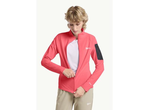JW Prelight FZ W Rosa M Jack Wolfskin fleecejacka dam 