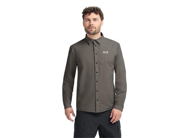 JW Prelight Suncool LS Shirt M Brun S Jack Wolfskin skjorta herr 