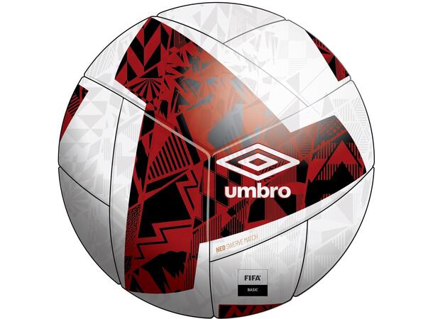 UMBRO Neo Swerve Match FB Vit/Röd 5 Fotboll FIFA Basic 