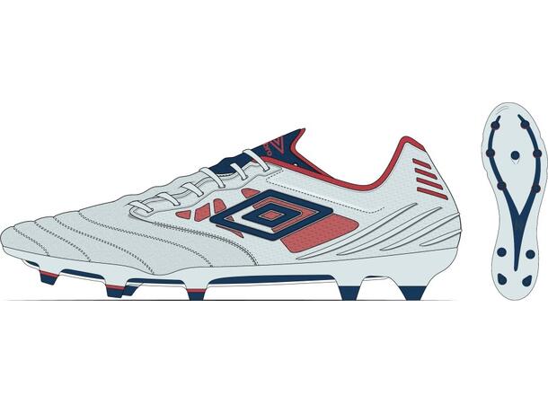UMBRO Tocco IV Pro FG Vit/Blå 45 Fotbollsko fasta dobbar 