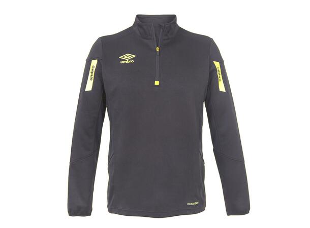 UMBRO Core Sweat Halfzip J Svart/Gul 128 Träningströja med krage junior 