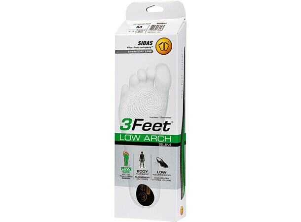 SIDAS 3FEET SLIM LOW Grön S Formade iläggssulor lågt fotvalv 