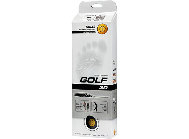 SIDAS 3D GOLF Grå L Formade iläggssulor för golf 