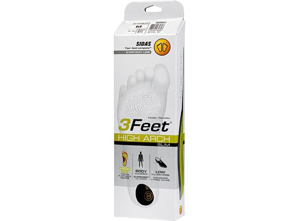 SIDAS 3FEET SLIM HIGH Grön S Formade iläggssulor högt fotvalv 