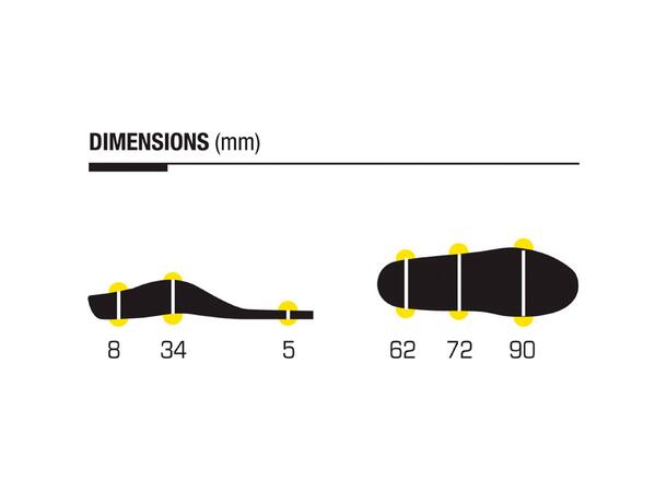 SIDAS 3FEET OUTDOOR HIGH Gul XS Formade iläggssulor högt fotvalv 