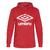 UMBRO Basic Logo Hood Röd S Luvtröja med stor logo 