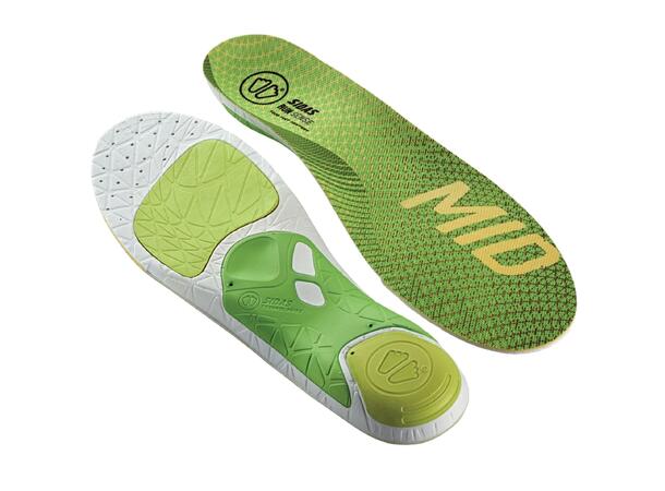 SIDAS 3FEET RUN SENSE MID Grön XL Formade iläggssulor medelhögt fotvalv 