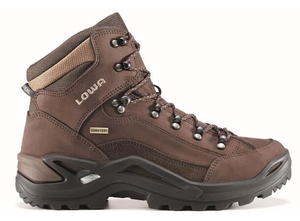 LOWA RENEGADE GTX MID WIDE Espresso 7,5 Vandringskänga med extra bred läst 