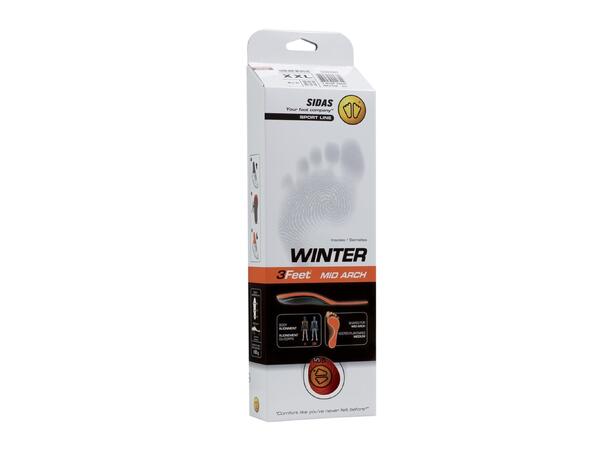 SIDAS 3FEET WINTER MID Orange XXL Formade iläggssulor medelhögt fotvalv 