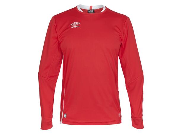 UMBRO UX Elite LS Jsy Jr Röd/Vit 128 Matchtröja lång ärm 