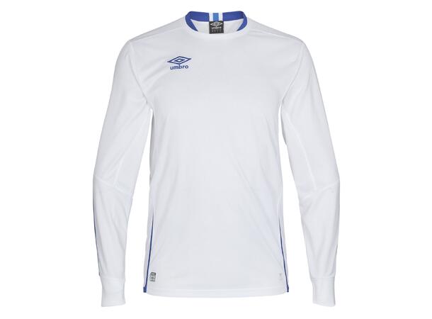 UMBRO UX Elite LS Jsy Jr Vit/Blå 128 Matchtröja lång ärm 