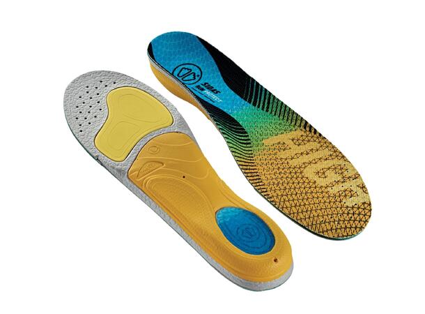 SIDAS 3FEET RUN PROTECT HIGH Gul XS Formade iläggssulor högt fotvalv 