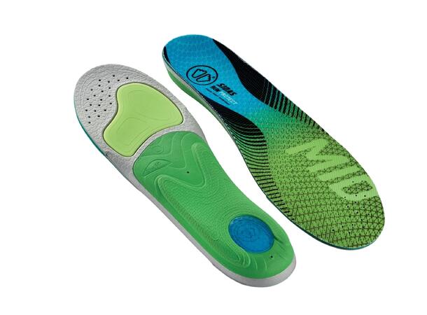 SIDAS 3FEET RUN PROTECT MID Grön XL Formade iläggssulor medelhögt fotvalv 