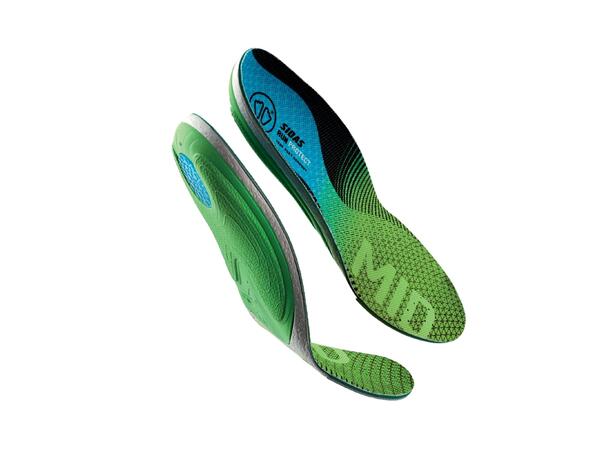 SIDAS 3FEET RUN PROTECT MID Grön XL Formade iläggssulor medelhögt fotvalv 