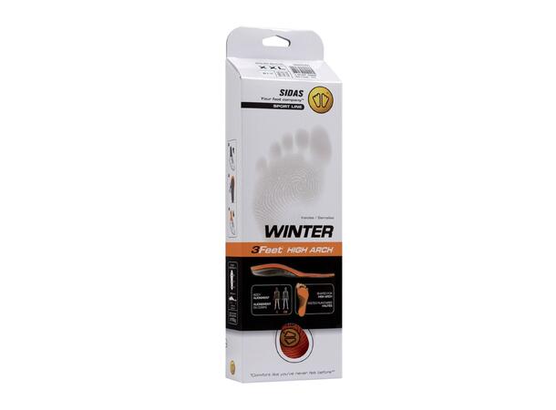 SIDAS 3FEET WINTER HIGH Orange XS Formade iläggssulor högt fotvalv 