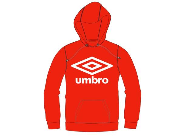 UMBRO Basic Logo Hood Röd M Luvtröja med stor logo 