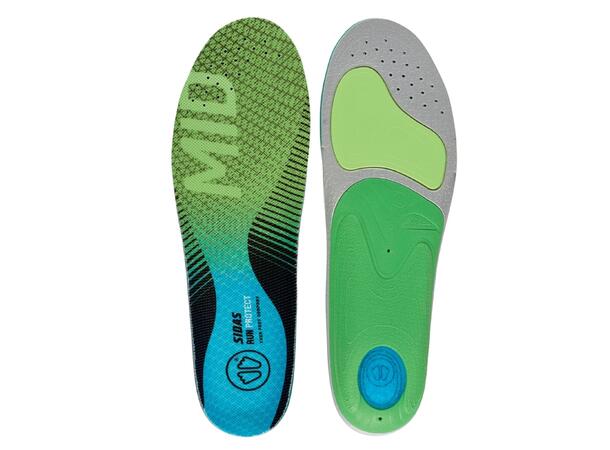 SIDAS 3FEET RUN PROTECT MID Grön XS Formade iläggssulor medelhögt fotvalv 